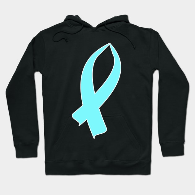 Awareness Ribbon (Light Blue) Hoodie by BlakCircleGirl